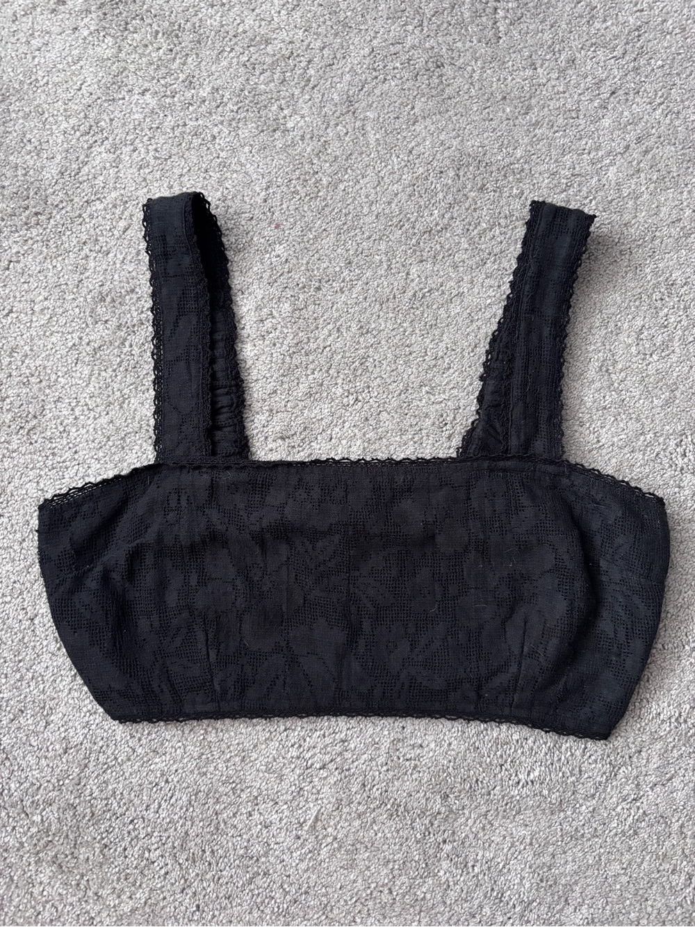 American Eagle Outfitters Black Lace Crop Top